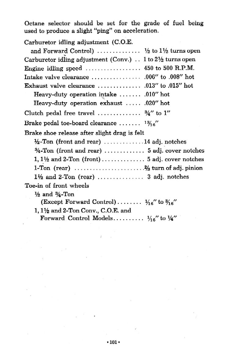 1951 Chevrolet Trucks Operators Manual Page 57